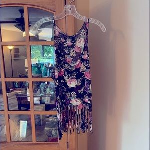 forever 21 floral fringe crop top